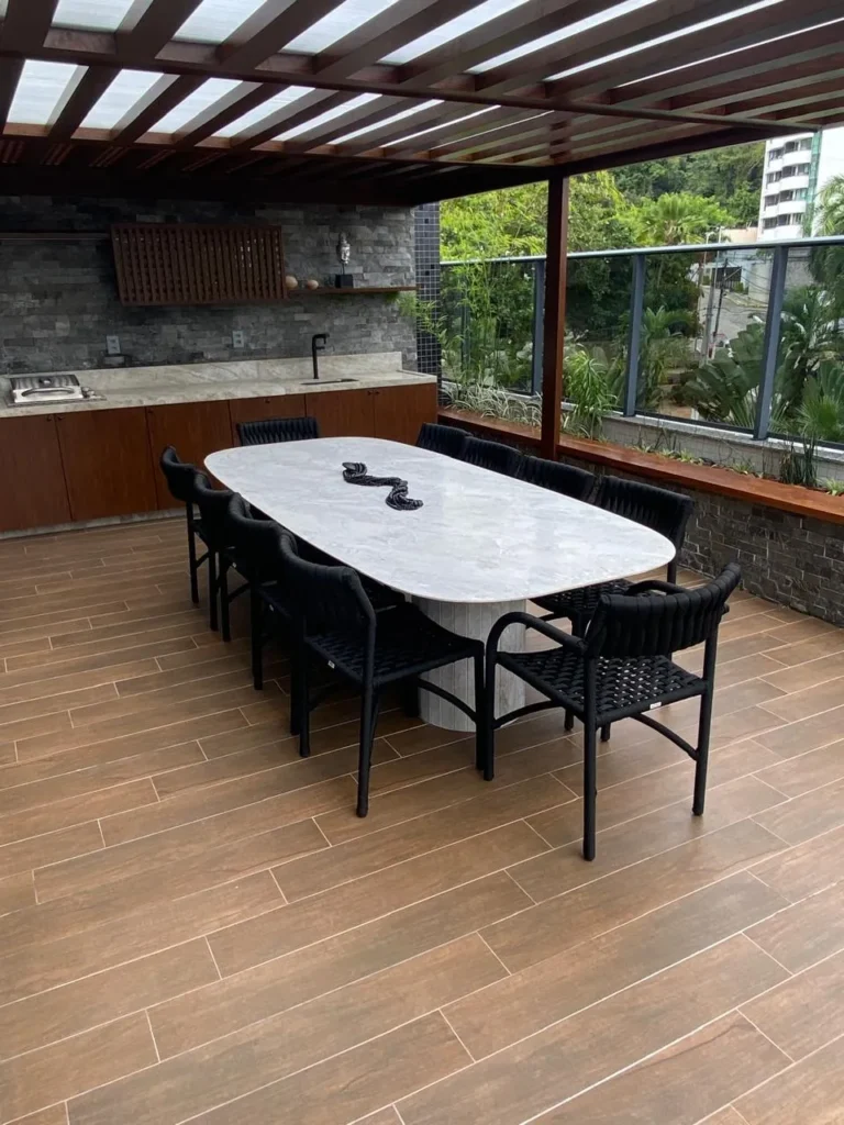Mesa Rústica com Vidro | Mavv Design em Natal
